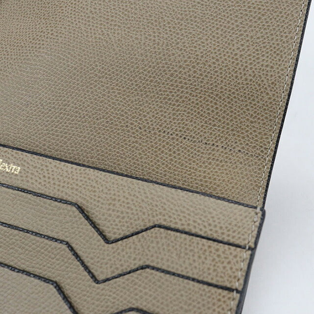 中古 ヴァレクストラ 長財布二折 レディース ブランド VALEXTRA パース スナップ ボタン ベージュ 財布 USDVX106876011