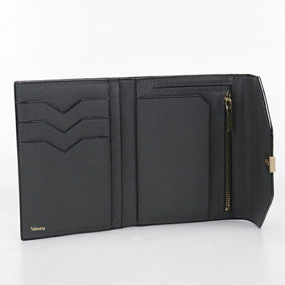 中古 ヴァレクストラ 三つ折り財布 三折財布 レディース ブランド VALEXTRA イジィデ　ウォレット グレー USDVX112927011