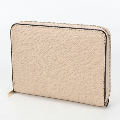 中古 ヴァレクストラ 二つ折り財布 二折財布 レディース ブランド VALEXTRA ラウンドジップ ウォレット ベージュ USDVX114468011