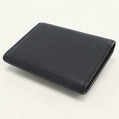 中古 ヴァレクストラ 三つ折り財布 三折財布 コンパクト ユニセックス ブランド VALEXTRA イジィデ  ネイビー USDVX118573011