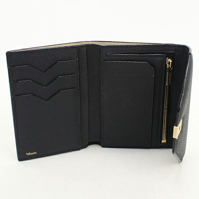 中古 ヴァレクストラ 三つ折り財布 三折財布 コンパクト ユニセックス ブランド VALEXTRA イジィデ  ネイビー USDVX118573011