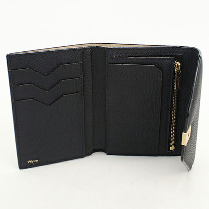 中古 ヴァレクストラ 三つ折り財布 三折財布 コンパクト ユニセックス ブランド VALEXTRA イジィデ  ネイビー USDVX118573011