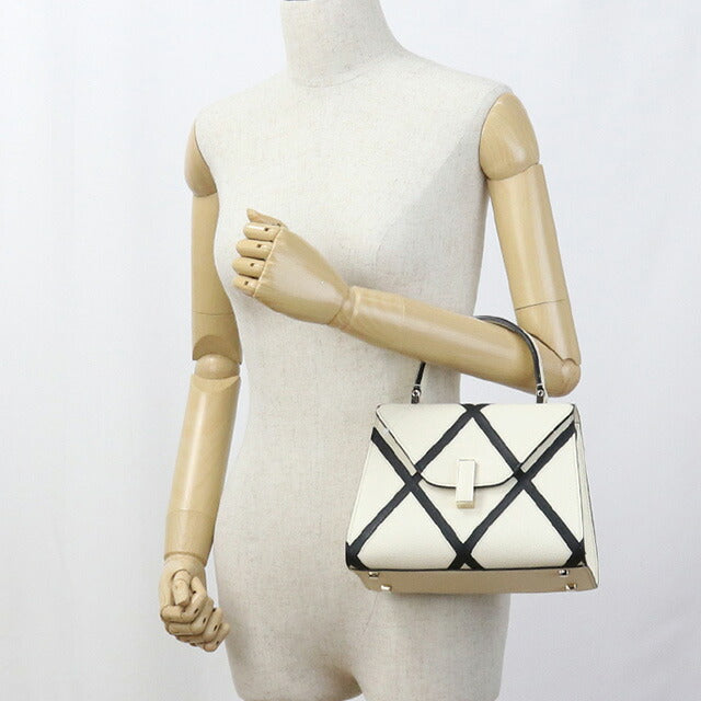 Used Valextra handbag for women brand VALEXTRA mini ijide 2WAY handbag white bag USDVX97251011