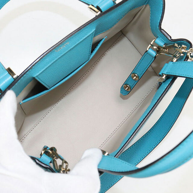 中古 ヴァレクストラ ハンドバッグ レディース ブランド VALEXTRA スモール トリエンナーレ 2WAY WBTR0095028LOC99 ブルー バッグ USDVX98823011