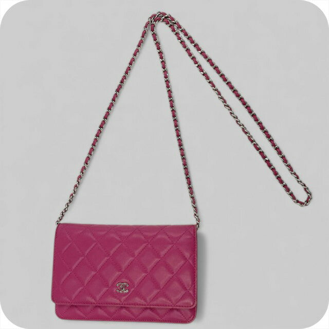 【中古】 シャネル ショルダーバッグ レディース ブランド CHANEL ラムチェーンウォレット PNK B A33814 ピンク 斜めがけ 高級 おしゃれ プレゼント 女性 実用的 かわいい
