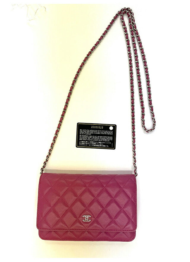【中古】 シャネル ショルダーバッグ レディース ブランド CHANEL ラムチェーンウォレット PNK B A33814 ピンク 斜めがけ 高級 おしゃれ プレゼント 女性 実用的 かわいい