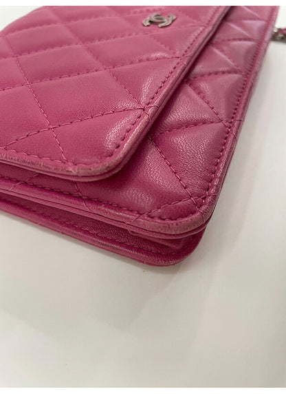 【中古】 シャネル ショルダーバッグ レディース ブランド CHANEL ラムチェーンウォレット PNK B A33814 ピンク 斜めがけ 高級 おしゃれ プレゼント 女性 実用的 かわいい