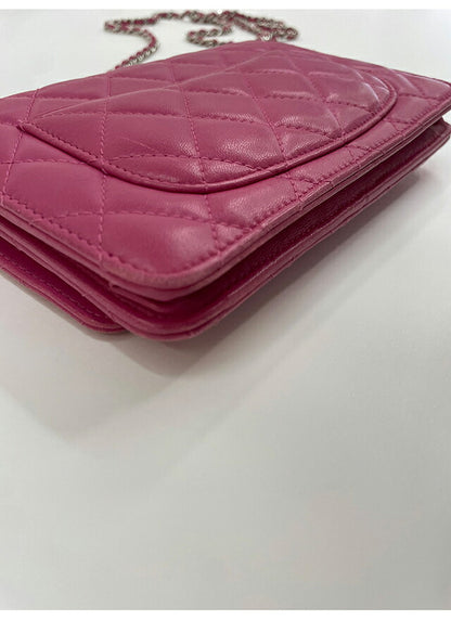 【中古】 シャネル ショルダーバッグ レディース ブランド CHANEL ラムチェーンウォレット PNK B A33814 ピンク 斜めがけ 高級 おしゃれ プレゼント 女性 実用的 かわいい