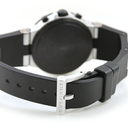 中古 美品 クロノ訳アリ ブルガリ BVLGARI アルミニウム クロノグラフ ディアゴノ パンダ クロノ秒針帰零不良 AC38TA アナログ 腕時計 メンズ UW-BV-OT-00002