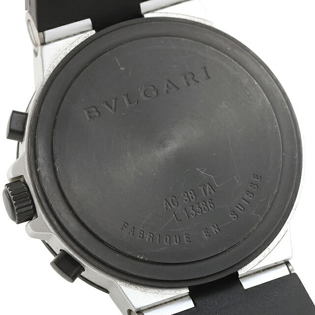 中古 美品 クロノ訳アリ ブルガリ BVLGARI アルミニウム クロノグラフ