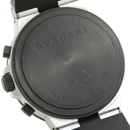 中古 美品 クロノ訳アリ ブルガリ BVLGARI アルミニウム クロノグラフ ディアゴノ パンダ クロノ秒針帰零不良 AC38TA アナログ 腕時計 メンズ UW-BV-OT-00002