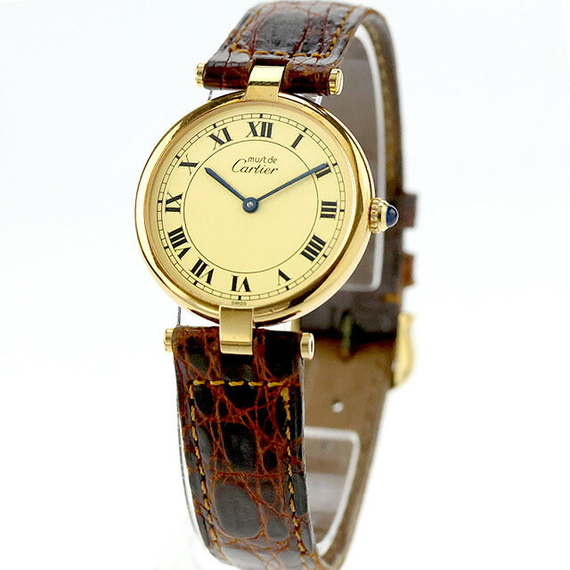 Used Cartier Must Vendome LM Vermeil Silver 925 Solid Silver 590003 Analog Watch Brand Unisex UW-CA-OT-00003