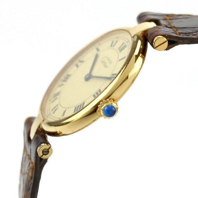 Used Cartier Must Vendome LM Vermeil Silver 925 Solid Silver 590003 Analog Watch Brand Unisex UW-CA-OT-00003