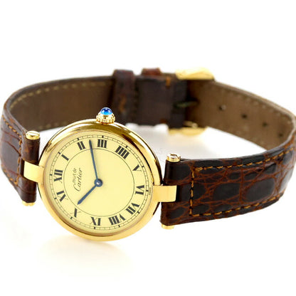 Used Cartier Must Vendome LM Vermeil Silver 925 Solid Silver 590003 Analog Watch Brand Unisex UW-CA-OT-00003