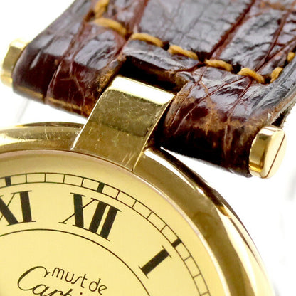 Used Cartier Must Vendome LM Vermeil Silver 925 Solid Silver 590003 Analog Watch Brand Unisex UW-CA-OT-00003