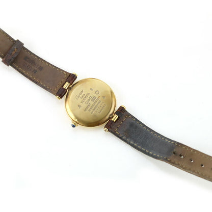 Used Cartier Must Vendome LM Vermeil Silver 925 Solid Silver 590003 Analog Watch Brand Unisex UW-CA-OT-00003