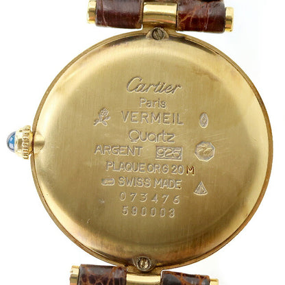 Used Cartier Must Vendome LM Vermeil Silver 925 Solid Silver 590003 Analog Watch Brand Unisex UW-CA-OT-00003