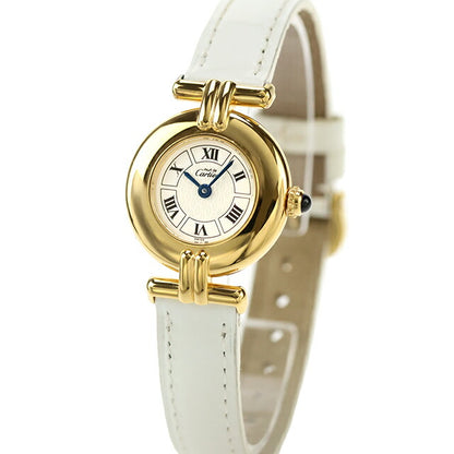 中古 美品 カルティエ Cartier マストコリゼ ヴェルメイユSM シルバー925 ビンテージ ブランド純正ベルト W1009954 腕時計 レディース UW-CA-OT-00004