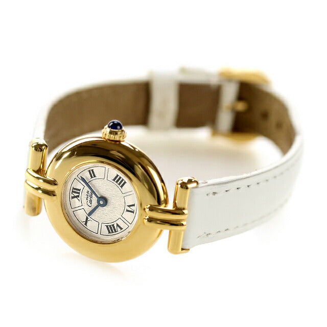 中古 美品 カルティエ Cartier マストコリゼ ヴェルメイユSM シルバー925 ビンテージ ブランド純正ベルト W1009954 腕時計 レディース UW-CA-OT-00004