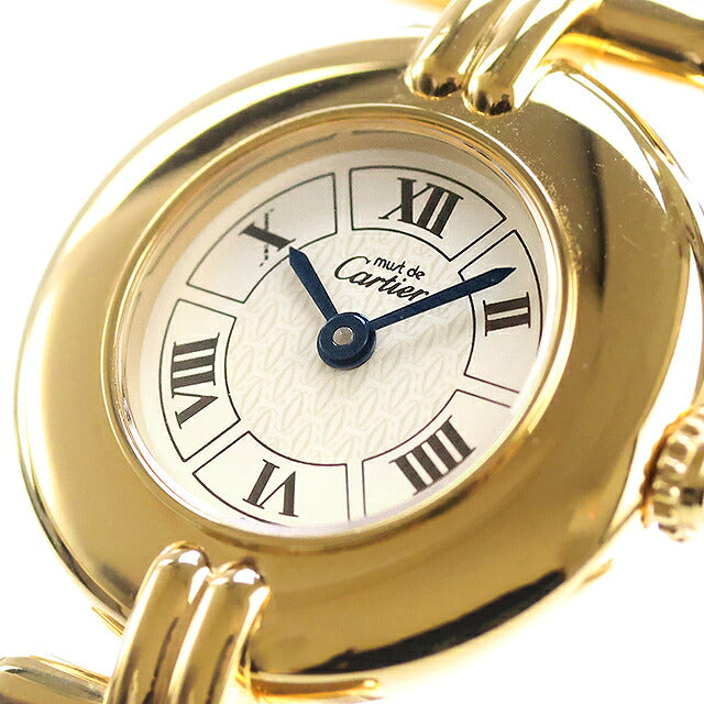 中古 美品 カルティエ Cartier マストコリゼ ヴェルメイユSM シルバー925 ビンテージ ブランド純正ベルト W1009954 腕時計 レディース UW-CA-OT-00004
