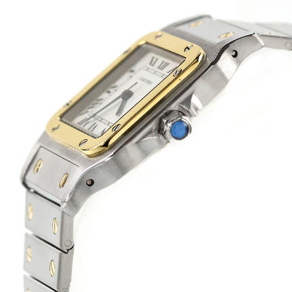 中古 OH済 カルティエ Cartier サントス・ガルベ K18コンビ ボーイズ ユニセックス 1172961 アナログ 腕時計 ブランド レディース ホワイト UW-CA-ST-00001