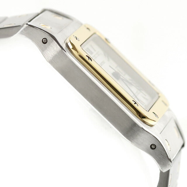 中古 OH済 カルティエ Cartier サントス・ガルベ K18コンビ ボーイズ ユニセックス 1172961 アナログ 腕時計 ブランド レディース ホワイト UW-CA-ST-00001