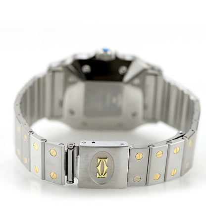 中古 OH済 カルティエ Cartier サントス・ガルベ K18コンビ ボーイズ ユニセックス 1172961 アナログ 腕時計 ブランド レディース ホワイト UW-CA-ST-00001