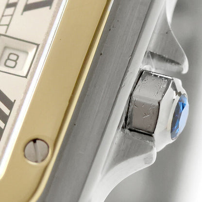 中古 OH済 カルティエ Cartier サントス・ガルベ K18コンビ ボーイズ ユニセックス 1172961 アナログ 腕時計 ブランド レディース ホワイト UW-CA-ST-00001