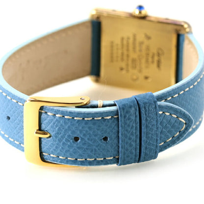 Used Cartier Must Tank Vermeil LM Vertical Roman Silver 925 External Belt Unused 590005 Watch Brand Ladies UW-CA-TK-00005