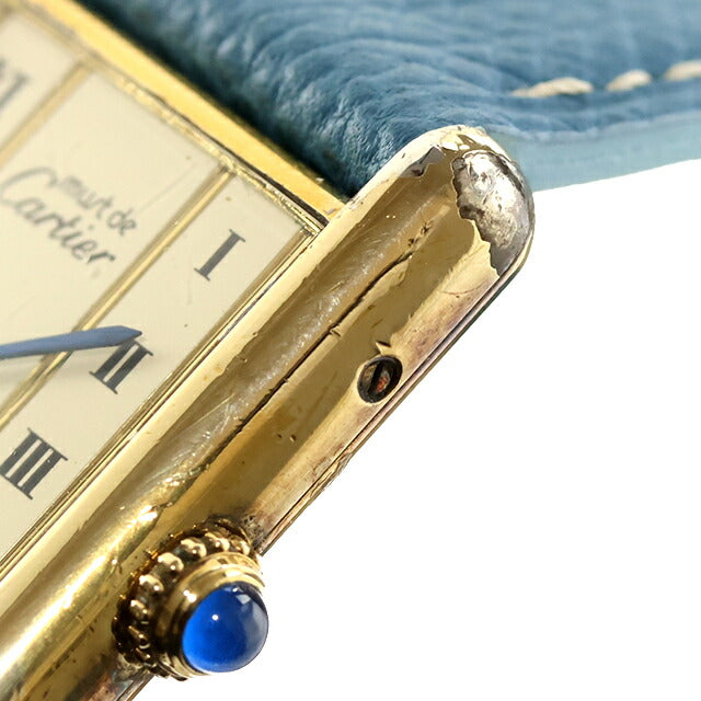 Used Cartier Must Tank Vermeil LM Vertical Roman Silver 925 External Belt Unused 590005 Watch Brand Ladies UW-CA-TK-00005