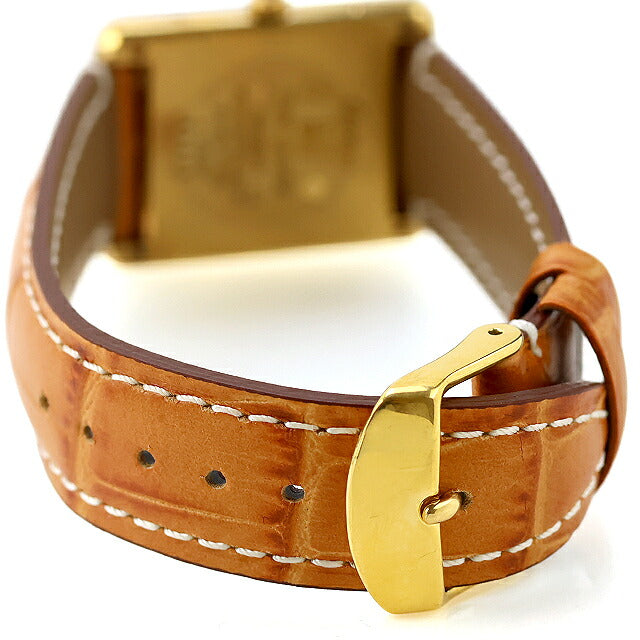 中古 カルティエ Cartier マストタンク ヴィルメイユ LM ゴールド ローマ 銀無垢 針回し訳アリ品 681006 アナログ 腕時計 ブランド メンズ UW-CA-TK-00008