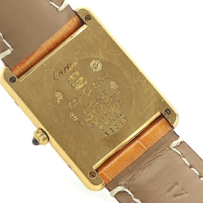 中古 カルティエ Cartier マストタンク ヴィルメイユ LM ゴールド ローマ 銀無垢 針回し訳アリ品 681006 アナログ 腕時計 ブランド メンズ UW-CA-TK-00008