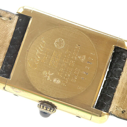 中古 カルティエ Cartier マストタンク SM ヴェルメイユ ローマ ブラック SV925 純正ベルト マストタンクSM アナログ 腕時計 レディース UW-CA-TK-00009