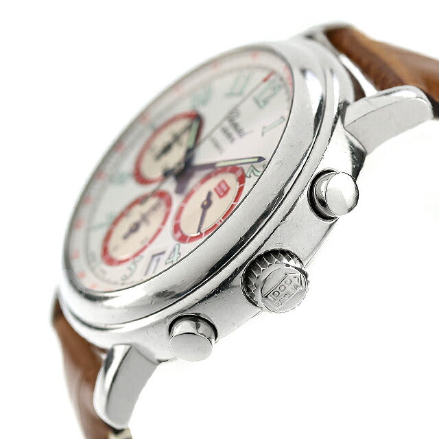 中古 ベルト交換済 ショパール Chopard ミッレミリア クロノグラフ デイト 16/8316 アナログ 腕時計 ブランド メンズ ホワイト 白 UW-CP-MM-00001