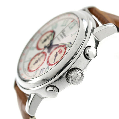 中古 ベルト交換済 ショパール Chopard ミッレミリア クロノグラフ デイト 16/8316 アナログ 腕時計 ブランド メンズ ホワイト 白 UW-CP-MM-00001
