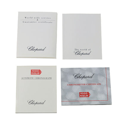 中古 ベルト交換済 ショパール Chopard ミッレミリア クロノグラフ デイト 16/8316 アナログ 腕時計 ブランド メンズ ホワイト 白 UW-CP-MM-00001
