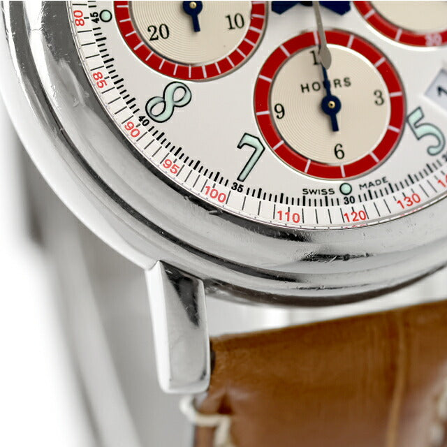 中古 ベルト交換済 ショパール Chopard ミッレミリア クロノグラフ デイト 16/8316 アナログ 腕時計 ブランド メンズ ホワイト 白 UW-CP-MM-00001