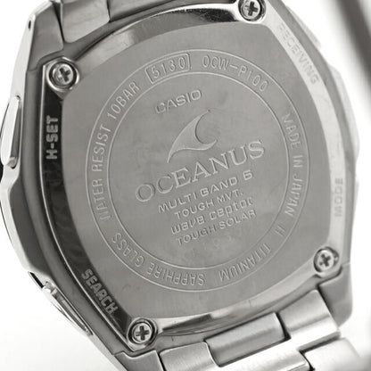 中古 カシオ CASIO オシアナス カシャロ OCEANUS 電波ソーラー OCW-P100TD-7AJF アナログ 腕時計 ブランド メンズ ホワイト 白 UW-CS-OS-00001