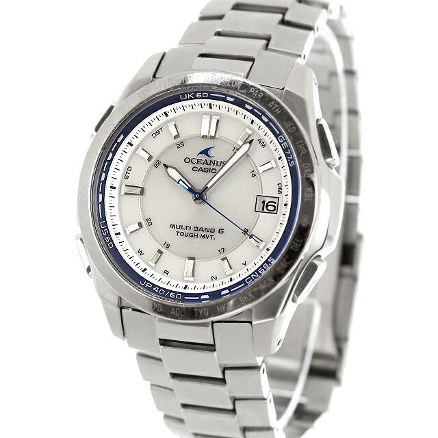 中古 カシオ CASIO オシアナス マルチバンド6 OCEANUS チタン OCW-T100TD-7AJF アナログ 腕時計 ブランド メンズ ホワイト 白 UW-CS-OS-00002