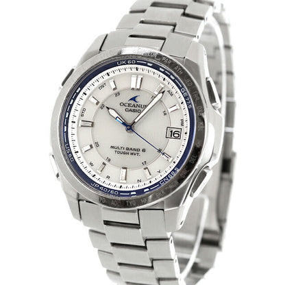 中古 カシオ CASIO オシアナス マルチバンド6 OCEANUS チタン OCW-T100TD-7AJF アナログ 腕時計 ブランド メンズ ホワイト 白 UW-CS-OS-00002