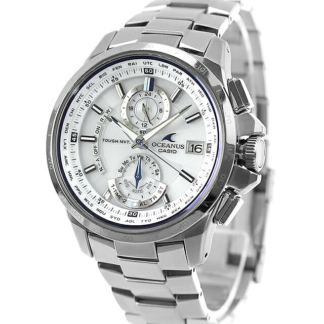 中古 カシオ CASIO オシアナス マルチバンド6 OCEANUS チタン OCW-T1000-7AJF アナログ 腕時計 ブランド メンズ ホワイト 白 UW-CS-OS-00003