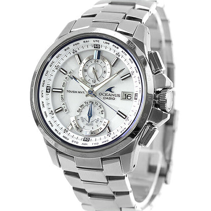 中古 カシオ CASIO オシアナス マルチバンド6 OCEANUS チタン OCW-T1000-7AJF アナログ 腕時計 ブランド メンズ ホワイト 白 UW-CS-OS-00003