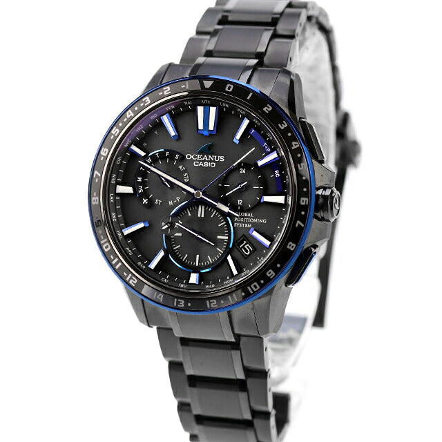 中古 カシオ CASIO オシアナス GPSハイブリッド電波ソーラー ブラックチタン セラミックベゼル OCW-G1200B-1JF アナログ 腕時計 ブランド メンズ UW-CS-OS-00004