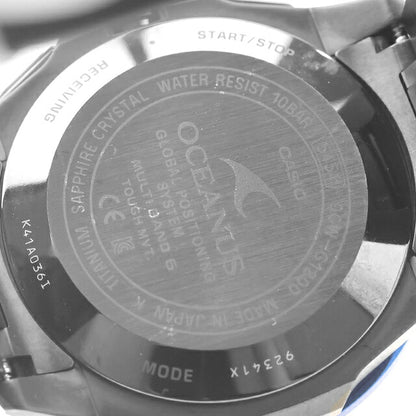 中古 カシオ CASIO オシアナス GPSハイブリッド電波ソーラー ブラックチタン セラミックベゼル OCW-G1200B-1JF アナログ 腕時計 ブランド メンズ UW-CS-OS-00004