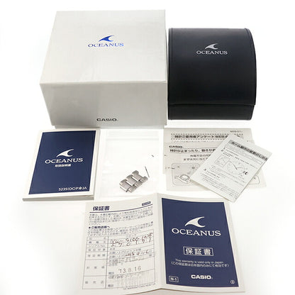 中古 カシオ CASIO オシアナス 電波ソーラー 3針デイト チタン シンプル ビジネス スーツ OCW-S100-1AJF アナログ 腕時計 ブランド メンズ UW-CS-OS-00005
