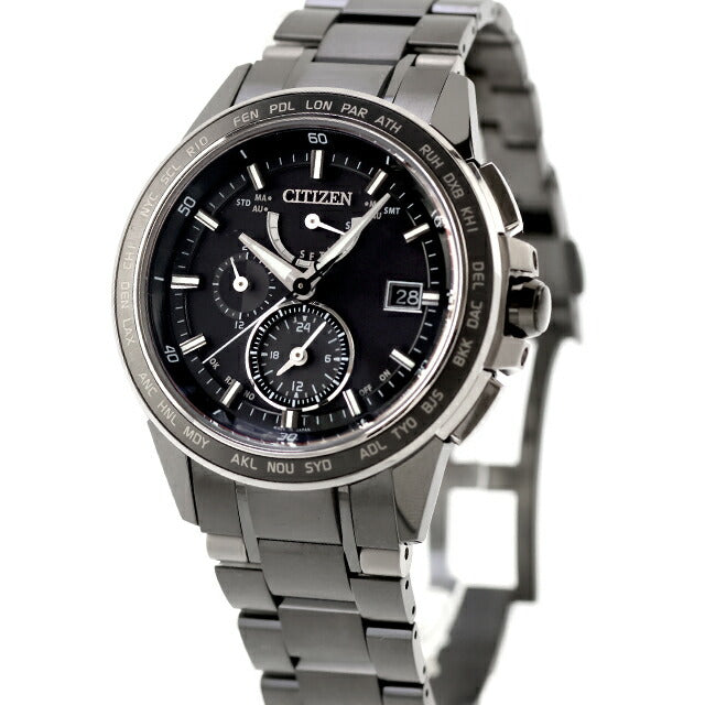 Used, beautiful condition, CITIZEN Atessa Double Direct Flight Titanium World Time AT9025-55E Multi-hand analog watch brand for men UW-CT-AT-00018