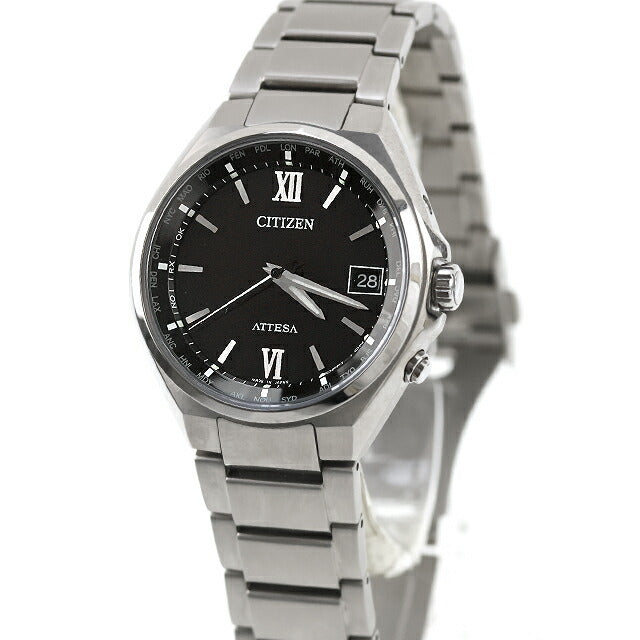中古 シチズン CITIZEN アテッサ エコドライブ電波 電波ソーラー チタニウム CB1120-50G アナログ 腕時計 ブランド メンズ ブラック UW-CT-AT-00024