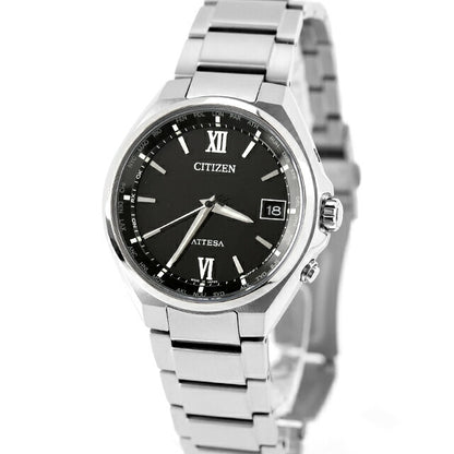 中古 シチズン CITIZEN アテッサ エコドライブ 電波 ソーラー電波 チタン CB1120-50G アナログ 腕時計 ブランド メンズ ブラック UW-CT-AT-00025