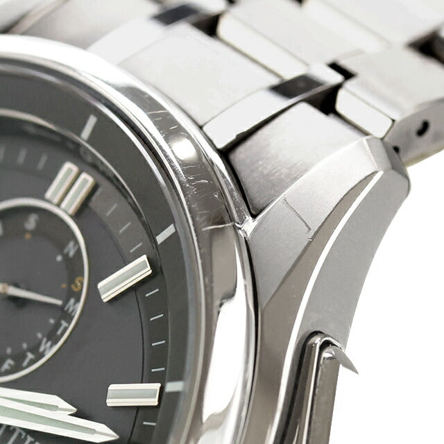 中古 シチズン CITIZEN アテッサ ルナプログラム ムーンフェイズ アナログ 腕時計 ブランド メンズ ブラック UW-CT-AT-00026