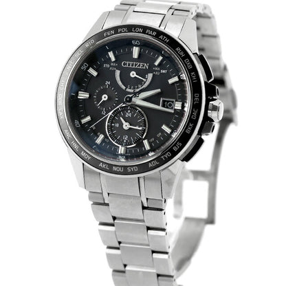 中古 シチズン CITIZEN アテッサ ダブルダイレクトフライト エコ・ドライブ電波 チタン AT9024-58E アナログ 腕時計 ブランド メンズ ブラック UW-CT-AT-00027